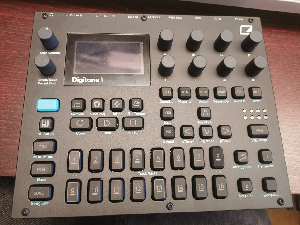 New DN2 has different colored (black) buttons - Digitone