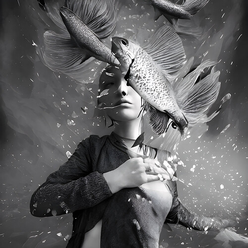 adorable-woman-with-fish-eyes-strange-pose-artistic-textures-big-composition-with-many-details-i-655526110