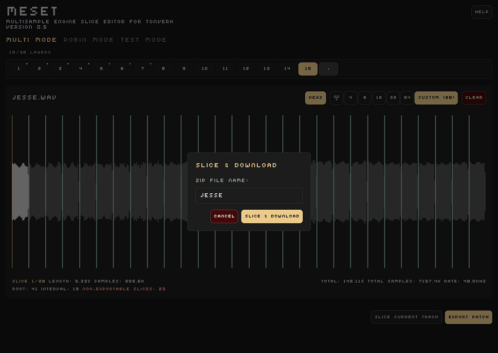 MESET: Multisample Engine Slice Editor for Tonverk (webapp) - Tonverk ...