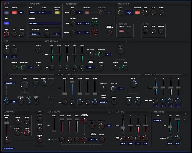 element settings