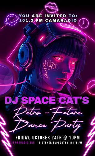 DJ Space Cat Cyberpunk Party Promo 01