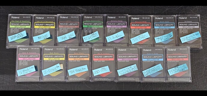 Roland U-110, U-220, full SN-U110 expansion card catalog