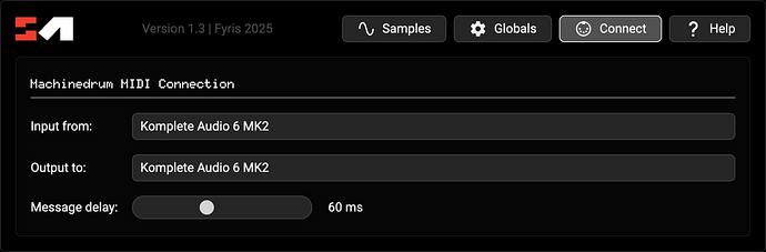 Select MIDI in and out