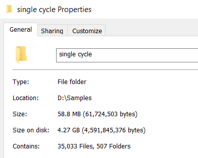 single cycle storage space