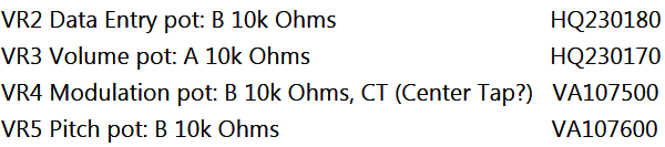 DX100 Pots & Sliders