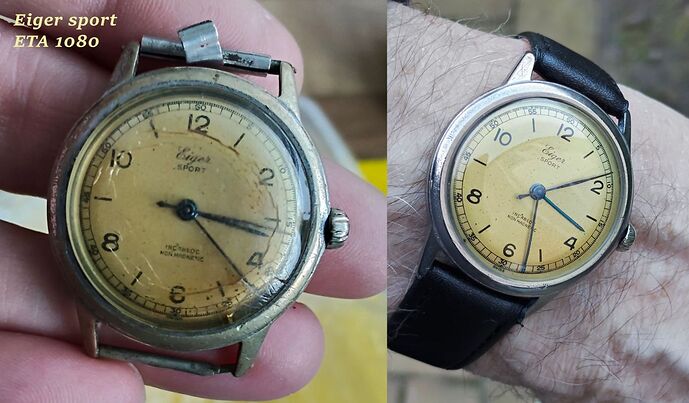 Eiger Eta 1080 kast verchroomd nieuw gls en nieuw leren bandje