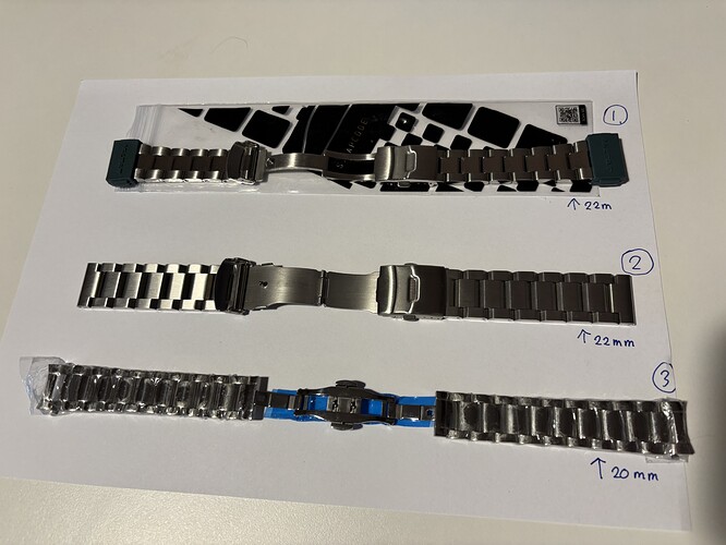 3x stalen band! 22mm Miltat/ Strapcode, 22mm Hexad Engineer, 20mm President...