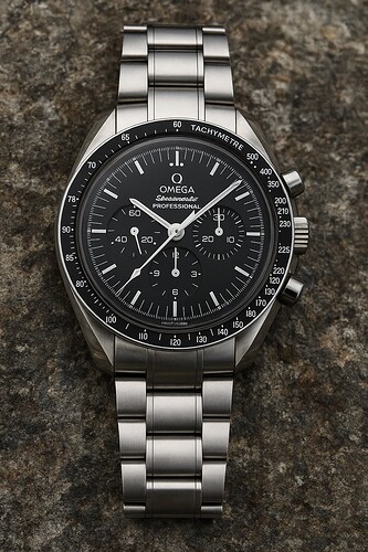 Omega Speedmaster op Rotsoppervlak