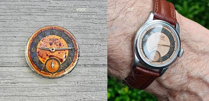 TISSOT 1944 wijzerplaat opgeknapt voor na b