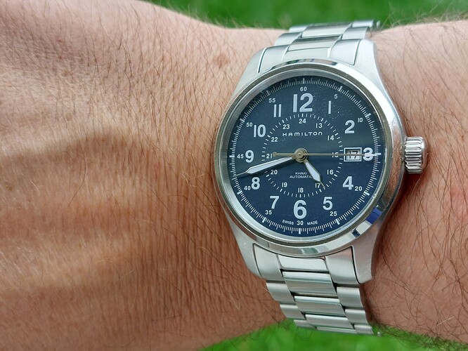 Hamilton, Khaki Field, automatic + handwind, 40 mm, band rvs Hamilton