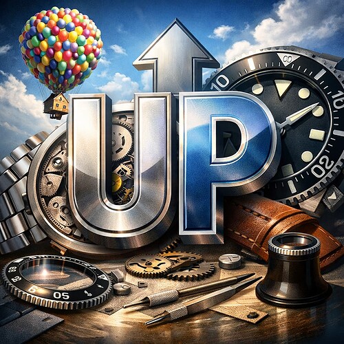 Horloges en luchtballonnen omhoog