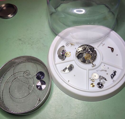 Alle onderdelen weer schoon