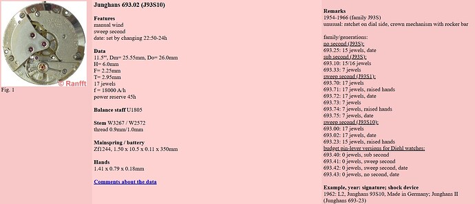 Junghans J93S10 (693.02)