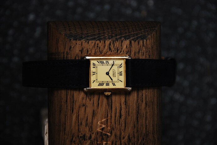 Cartier Must the Cartier Tank - Yellow dial - Leather strap 002