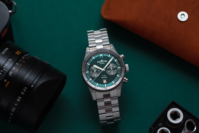 F4240008_Flieger_F-43_Bicompax_Petrol_Block_Bracelet4_web