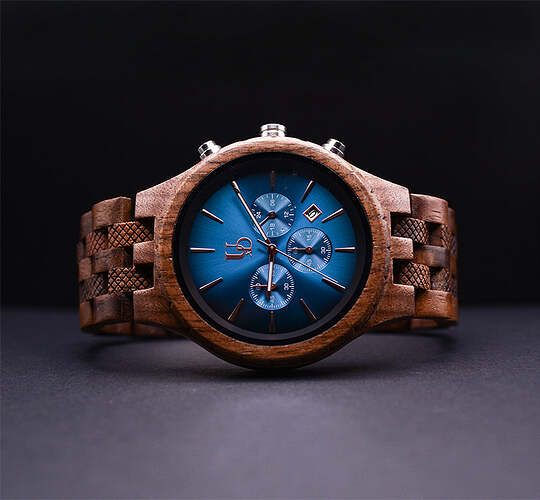 Darkwoodenwatchesformenwithblueface