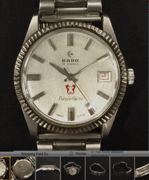 fluted bezel purple horse
